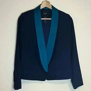 Smythe Les Vestes Navy & Teal Crop Blazer